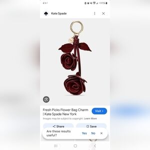 Kate Spade Stacked Rose Bag Charm BNWT